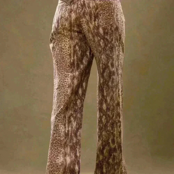 Multicolor Casual Women's Low Rise Snakeskin Denim Trousers - Picture 2 of 5